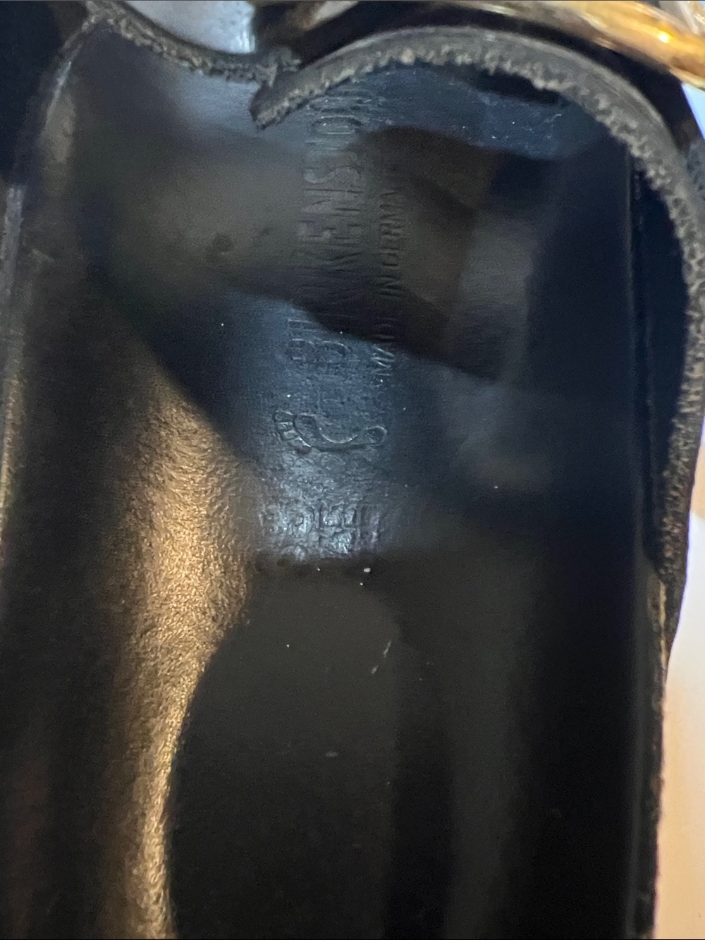 Birkenstock Black Leather Double-Buckle Slides with Gold Big Buckles 38 EU 7-7.5 - Picture 7 of 8